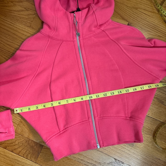 Lululemon Full Zip Cropped Scuba Hoodie Sweatshirt Pink size 4 - Picture 6 of 6